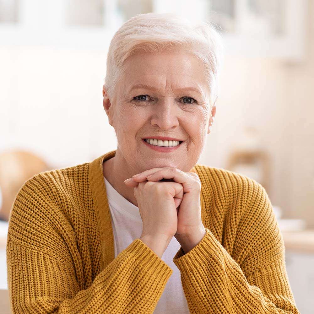 portrait of happy old woman